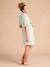 Robe chemise à larges rayures grossesse et allaitement en gaze de coton vert sauge - vertbaudet enfant 