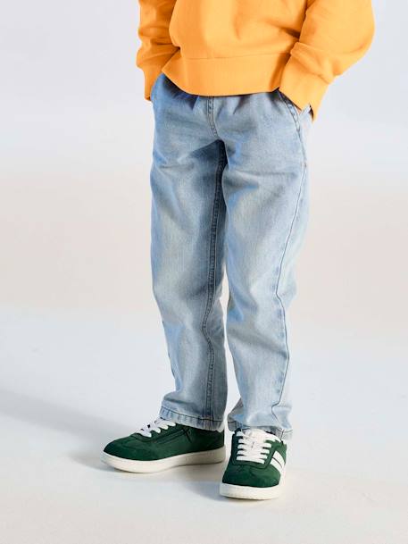 Wijde jongensbroek, eenvoudig aan te trekken gebleekt denim+grijs+ongewassen denim+stone+zwart denim - vertbaudet enfant 