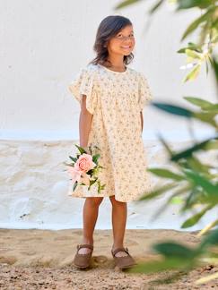 -Robe fille en gaze de coton imprimée