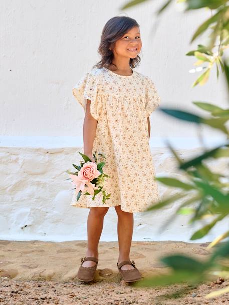 Fille-Robe fille en gaze de coton imprimée