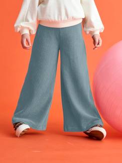 -Pantalon fille large en velours 