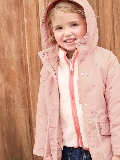 Fille-Manteau, veste-Parka fille 3 en 1 à capuche