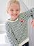 Pull fille à rayures bleu grisé+marine - vertbaudet enfant 