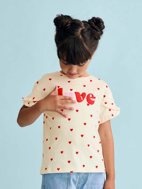 Fille-T-shirt, sous-pull-Tee-shirt fille fantaisie manches courtes