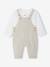 Ensemble bébé naissance cérémonie chemise salopette en lin et coton argile - vertbaudet enfant 