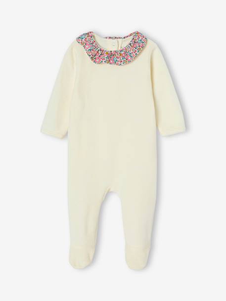 Bébé-Pyjama bébé fille velours et tissu Liberty personnalisable