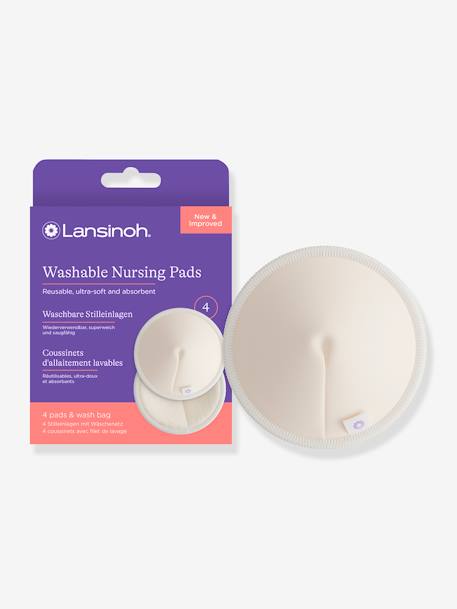 Coussinets d'allaitement lavables x4 blanc - vertbaudet enfant 