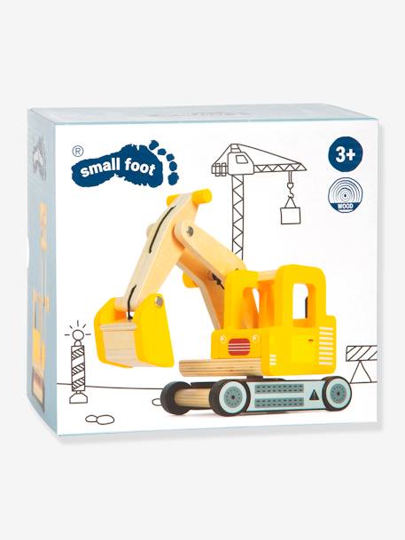 Véhicule de chantier pour enfants PELLE MÉCANIQUE en bois small foot jaune - vertbaudet enfant 