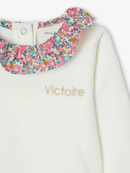 Meegroeipakje met kraag van Liberty-stof ENVIE DE FRAISE ecru - vertbaudet enfant 
