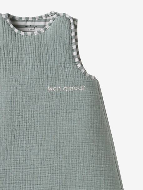Gigoteuse été en gaze de coton personnalisable vert sauge - vertbaudet enfant 