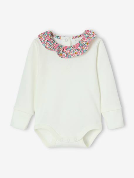 Meegroeipakje met kraag van Liberty-stof ENVIE DE FRAISE ecru - vertbaudet enfant 