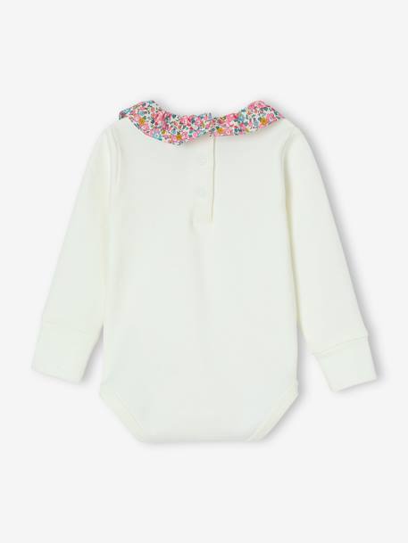 Meegroeipakje met kraag van Liberty-stof ENVIE DE FRAISE ecru - vertbaudet enfant 