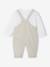 Ensemble bébé naissance cérémonie chemise salopette en lin et coton argile - vertbaudet enfant 