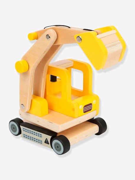 Véhicule de chantier pour enfants PELLE MÉCANIQUE en bois small foot jaune - vertbaudet enfant 