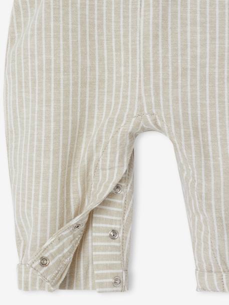 Ensemble bébé naissance cérémonie chemise salopette en lin et coton argile - vertbaudet enfant 