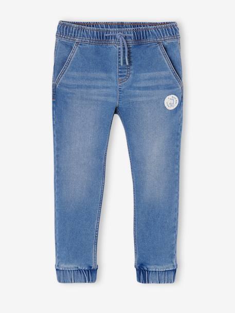 Pantalon jogger en denim effet molleton facile à enfiler garçon double stone+stone - vertbaudet enfant 