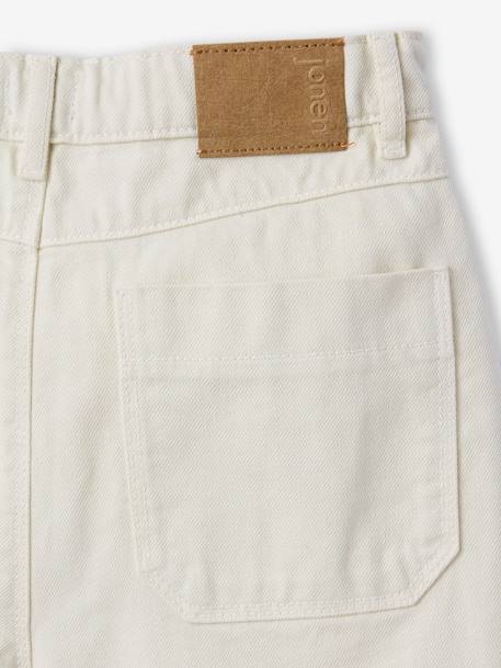 Short en jean effet usé fille bleu moyen+vanille - vertbaudet enfant 