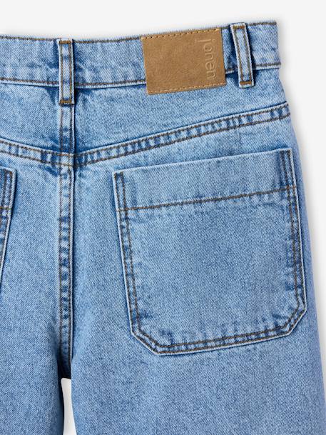 Short long en jean fille bas effiloché bleu clair - vertbaudet enfant 