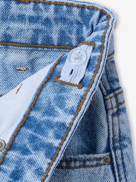 Jupe short en jean asymétrique fille bleu clair - vertbaudet enfant 