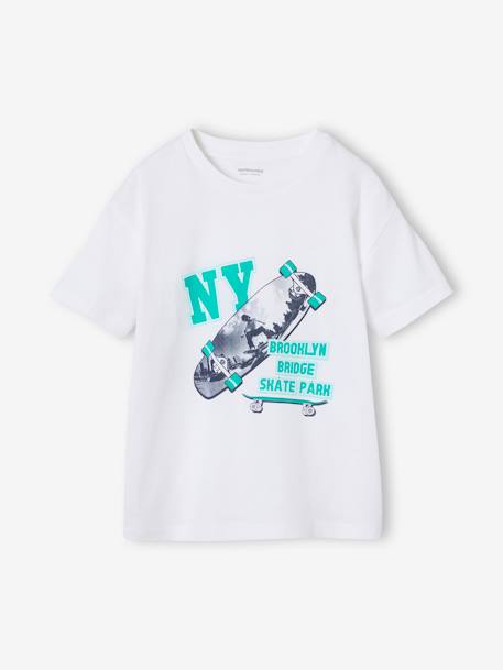 Jongensshirt met fotoprint wit - vertbaudet enfant 