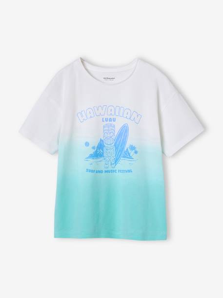 Jongensshirt Dip & Dye blauwgroen - vertbaudet enfant 