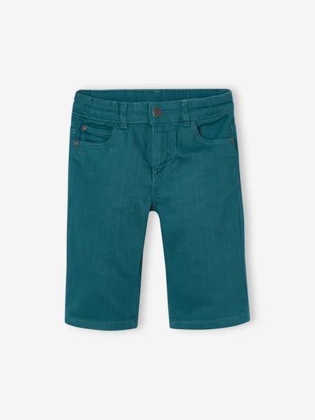 Bermuda couleur garçon en toile vert sapin+VERT SAUGE - vertbaudet enfant 
