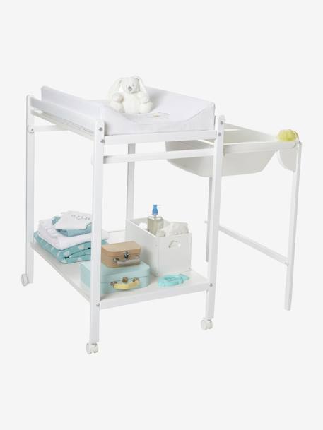 Table à langer avec baignoire intégrée MagicTub BLANC+NATUREL/BLANC - vertbaudet enfant 
