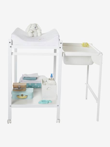 Table à langer avec baignoire intégrée MagicTub BLANC+NATUREL/BLANC - vertbaudet enfant 