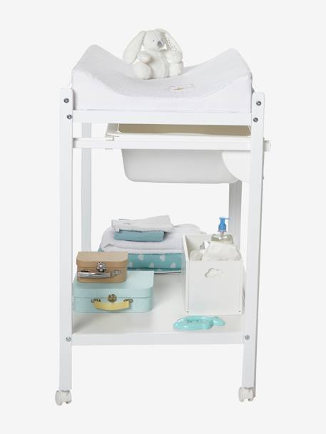 Table à langer avec baignoire intégrée MagicTub BLANC+NATUREL/BLANC - vertbaudet enfant 