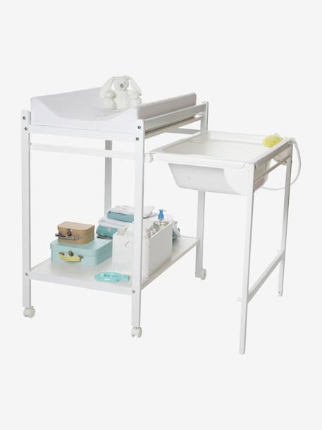 Table à langer avec baignoire intégrée MagicTub BLANC+NATUREL/BLANC - vertbaudet enfant 