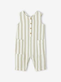 -Combinaison bébé gaze de coton rayée