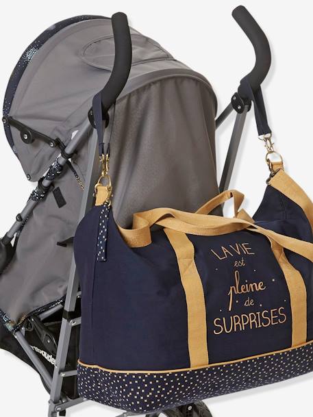 Sac à langer week-end MALAGA MARINE GRISE+sauge+vert imprimé - vertbaudet enfant 