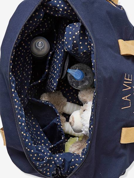 Luiertas voor het weekend La vie est pleine de surprises Marine grijs+salie+vert imprimé - vertbaudet enfant 