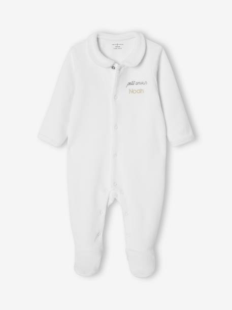 Geboorteset: beha, romper, pyjama, welkomstkaart en ENVIE DE FRAISE zakje wit - vertbaudet enfant 