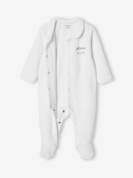 Geboorteset: beha, romper, pyjama, welkomstkaart en ENVIE DE FRAISE zakje wit - vertbaudet enfant 