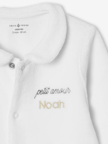 Geboorteset: beha, romper, pyjama, welkomstkaart en ENVIE DE FRAISE zakje wit - vertbaudet enfant 