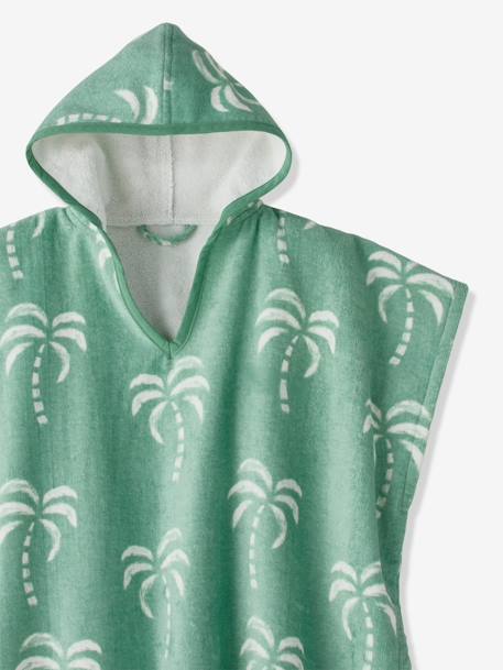 Poncho de bain / plage enfant personnalisable, avec coton recyclé blanc imprimé+carreaux bleu+lilas+menthe - vertbaudet enfant 