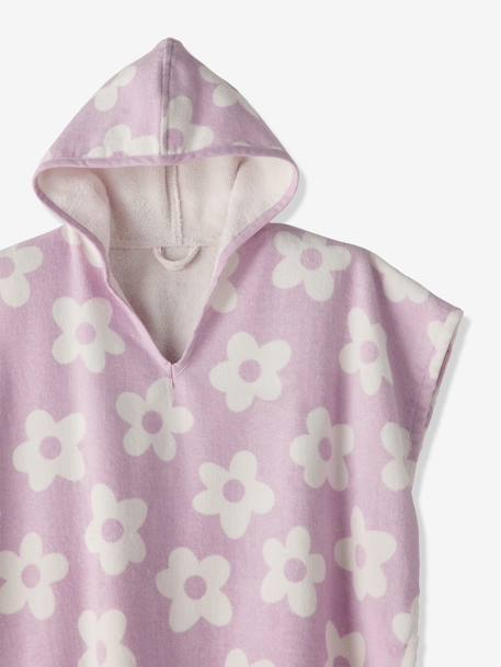 Poncho de bain / plage enfant personnalisable, avec coton recyclé blanc imprimé+carreaux bleu+lilas+menthe - vertbaudet enfant 