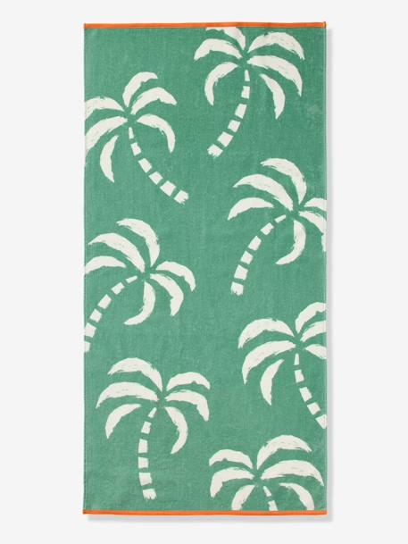 Serviette de bain / plage personnalisable, avec coton recyclé menthe+rayé bleu+rose imprimé - vertbaudet enfant 