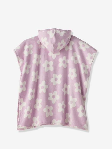 Poncho de bain / plage enfant personnalisable, avec coton recyclé blanc imprimé+carreaux bleu+lilas+menthe - vertbaudet enfant 