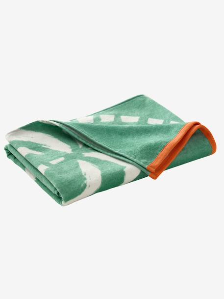 Personaliseerbare bad-/strandhanddoek, met gerecycled katoen blauw, gestreept+mintgroen+roze, bedrukt - vertbaudet enfant 