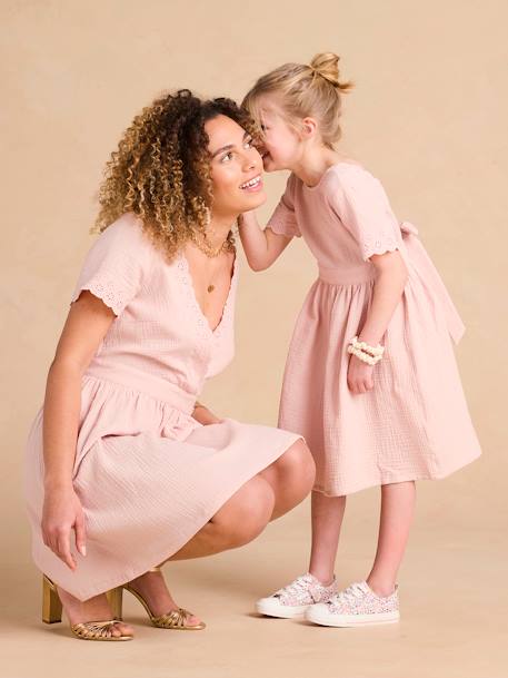 Robe de cérémonie fille matchy matchy capsule mère/fille rose poudré - vertbaudet enfant 