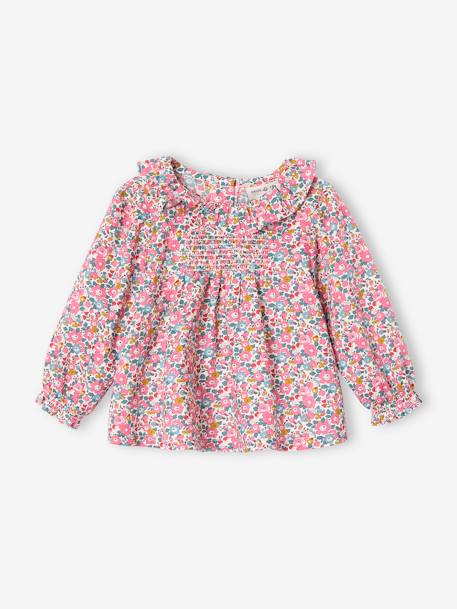 2-delige geboorteset: Liberty blouse en bloomer ENVIE DE FRAISE ecru - vertbaudet enfant 