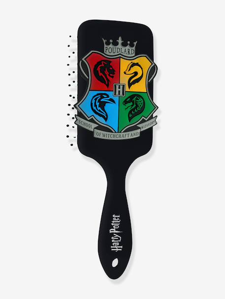 Brosse à cheveux Harry Potter avec application 3D des 4 maisons en silicone noir - vertbaudet enfant 