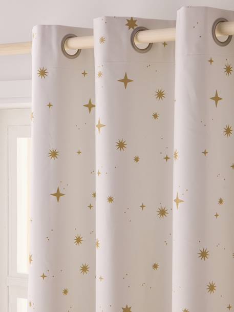 Rideau à oeillets occultant imprimé étoile BLANC / ETOILES - vertbaudet enfant 