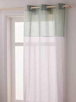 Linge de maison et décoration-Décoration-Rideau-Rideau voilage à ½illets imprimé pois