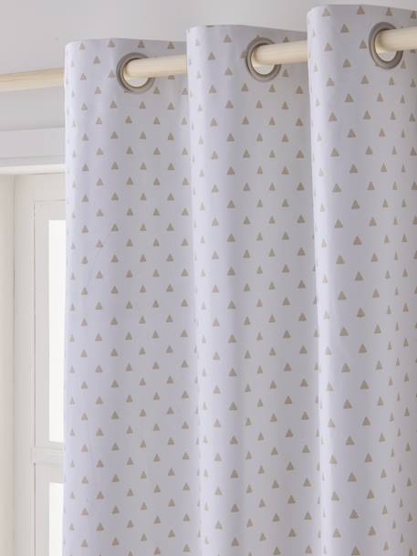 Rideau à oeillets occultant imprimé triangle ECRU/ TRIANGLES - vertbaudet enfant 