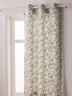 Linge de maison et décoration-Décoration-Rideau-Rideau à oeillets tamisant imprimé feuille Hanoï
