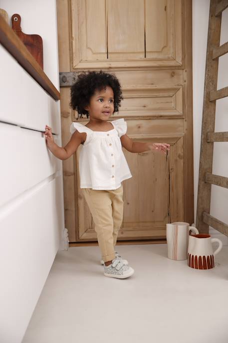 Babyblouse van katoenvoile vanille - vertbaudet enfant 