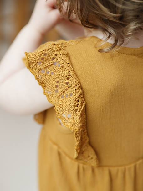 Combishort voor baby's van twee materialen karamel+koraal - vertbaudet enfant 